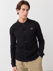 Fred Perry Black Knitted Overshirt - Image 1 of 6