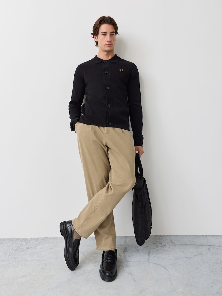 Fred Perry Black Knitted Overshirt - Image 2 of 6