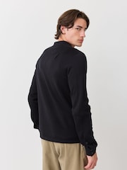 Fred Perry Black Knitted Overshirt - Image 3 of 6