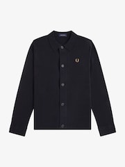 Fred Perry Black Knitted Overshirt - Image 5 of 6