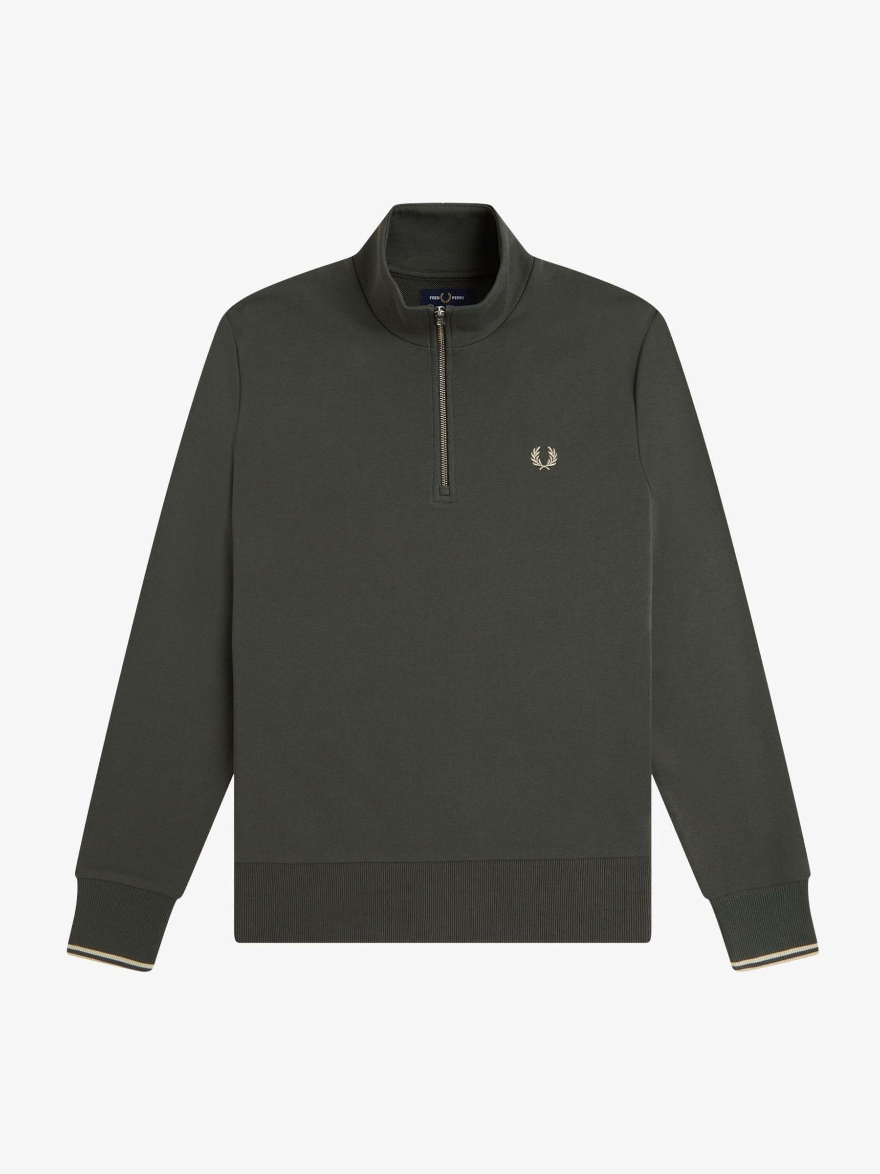 Buy Fred Perry Dark Green Zip Sweatshirt from Next Belgium