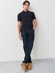 Blau - Fred Perry Kurzarm-Poloshirt mit Zierstreifen - Bild 2 von 6
