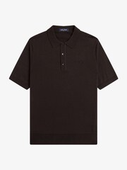 Fred Perry Brown Cotton Knitted Polo Shirts - Image 1 of 1