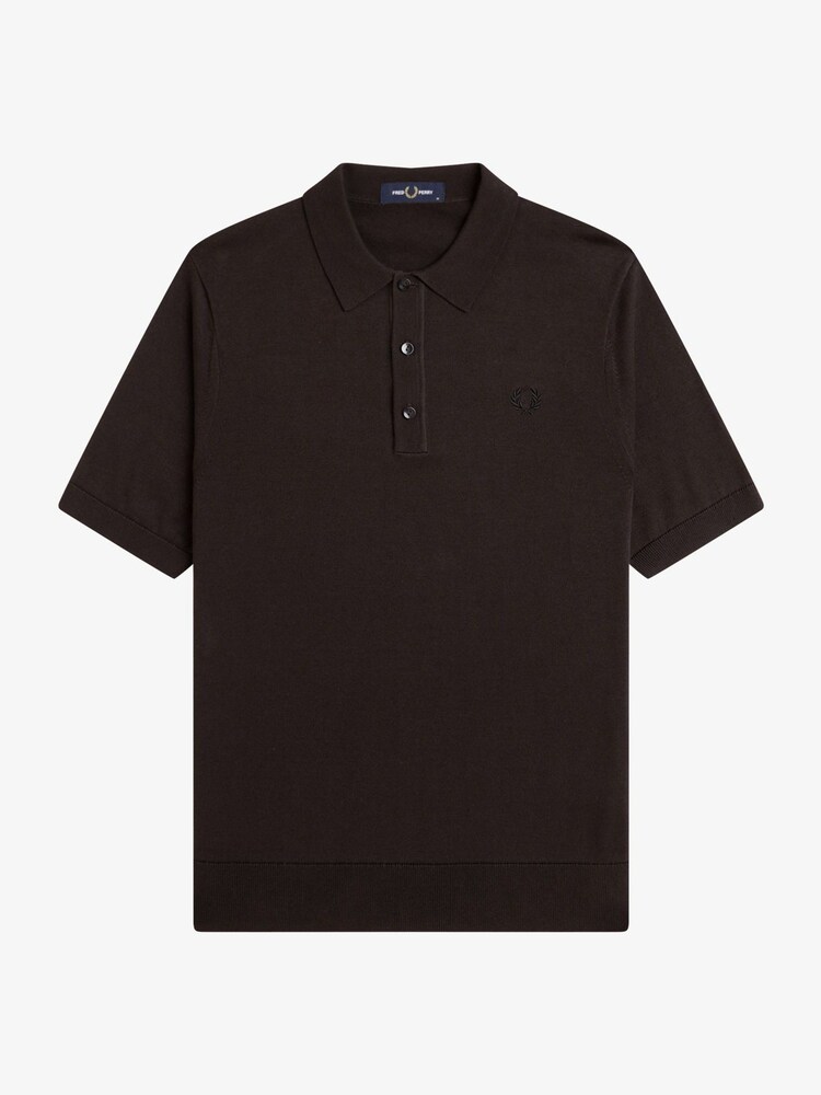 Fred Perry Brown Cotton Knitted Polo Shirts - Image 1 of 1