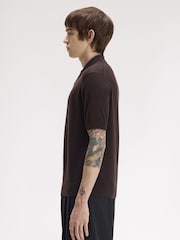 Brun - Polo en coton tricoté Fred Perry - Image 2 sur 5