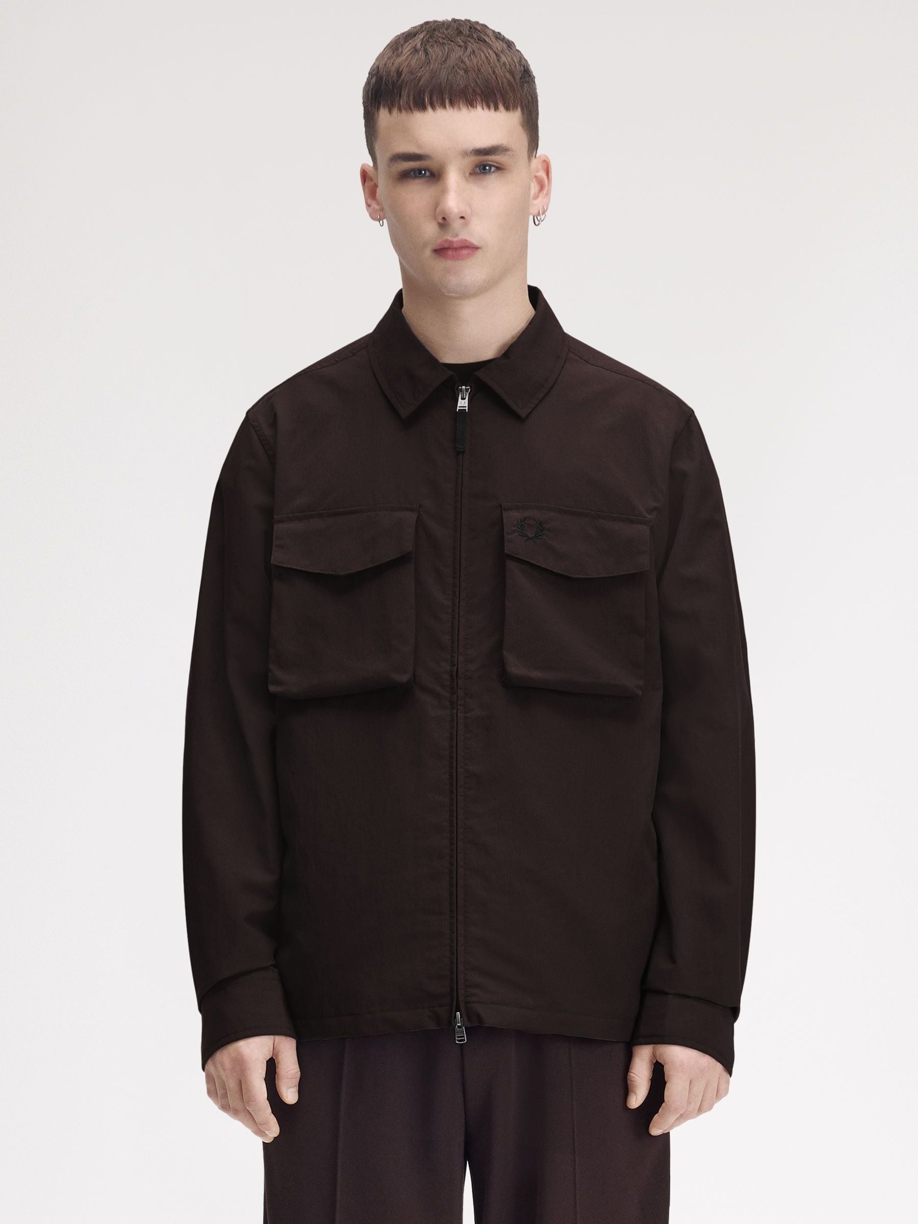 Fred Perry Rich Brown Ripstop Pocket Overshirt - 2XL - Image 3