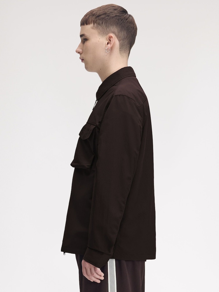Fred Perry Brown Ripstop Pocket Overshirt - Image 2 of 5