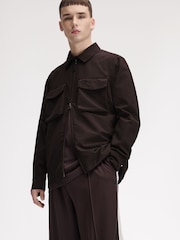 Fred Perry Brown Ripstop Pocket Overshirt - Image 3 of 5