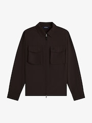 Fred Perry Brown Ripstop Pocket Overshirt - Image 4 of 5