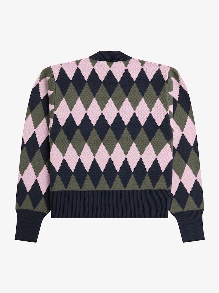 Fred Perry Blue Diamond Jacquard Jumper - Image 5 of 5