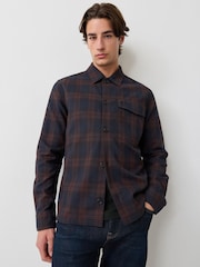 Fred Perry Blue Textured Check Overshirt - Image 1 of 4
