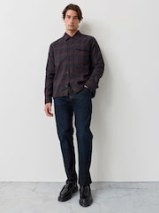 Fred Perry Blue Textured Check Overshirt - Image 2 of 4