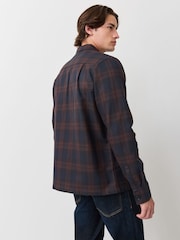 Fred Perry Blue Textured Check Overshirt - Image 3 of 4