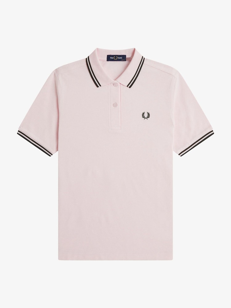 Fred Perry Pink Twin Tipped Fred Perry Polo Shirt - Image 1 of 1 Fred Perry Pink Twin Tipped Fred Perry Polo Shirt - Image 1 of 1