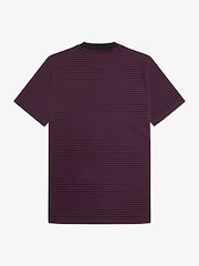 Fred Perry Purple Fine Stripe Heavyweight T-Shirt - Image 5 of 5