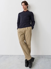 Fred Perry Blue Longsleeve Jacquard Polo Shirt - Image 2 of 6