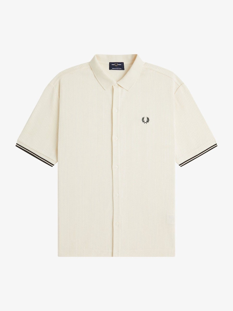 Fred Perry Pointelle Button Thorugh Polo Shirt - Image 1 of 1