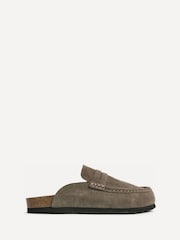 Linzi Brown Poet Suede Leather Mule Loafers - Image 2 of 5