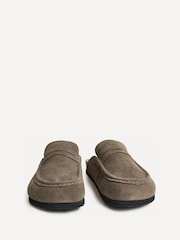 Linzi Brown Poet Suede Leather Mule Loafers - Image 3 of 5