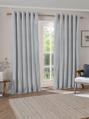 Yard Mineral Hebden Striped Cotton Blackout Eyelet Lined Curtain - Image 1 of 5