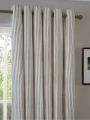 Yard Mole Hebden Striped Cotton Blackout Eyelet Lined Curtain - Image 4 of 6