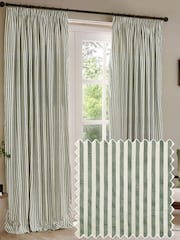 Yard Forest Hebden Striped Cotton Blackout Pencil Pleat Curtains - Image 1 of 5