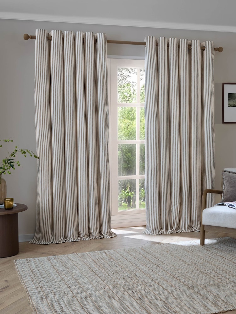 Yard Hebden Striped Cotton Blackout Eyelet Curtain - Imagen 2 de 6 Yard Hebden Striped Cotton Blackout Eyelet Curtain - Imagen 2 de 6