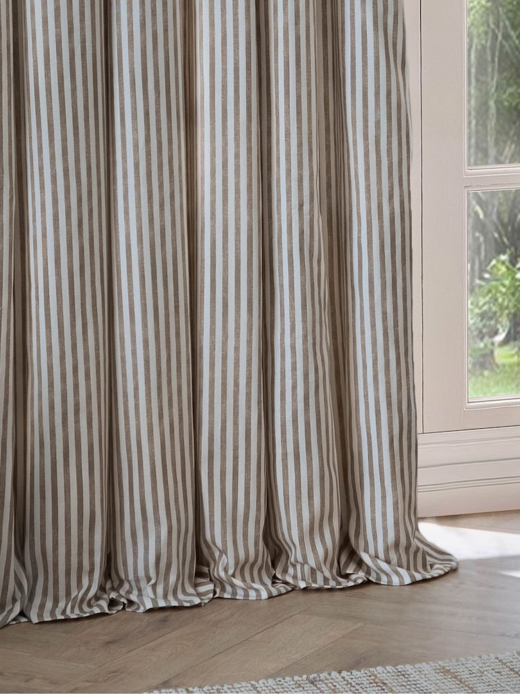 Yard Mole Hebden Striped Blackout 100% Cotton Eyelet Curtains - Image 5 of 5