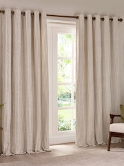 Yard Hebden Striped Cotton Blackout Eyelet Curtain - Imagen 2 de 5