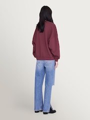 ANINE BING Red Miles Oversized Letterman Embroidered Sweatshirt - Image 3 of 6