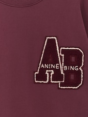 ANINE BING Red Miles Oversized Letterman Embroidered Sweatshirt - Image 6 of 6