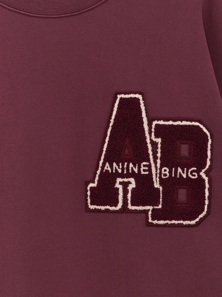 ANINE BING Red Miles Oversized Letterman Embroidered Sweatshirt - Image 6 of 6