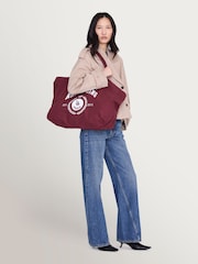 ANINE BING Red Leo Canvas Tote Collegiate In Fig Bag - Image 1 of 3