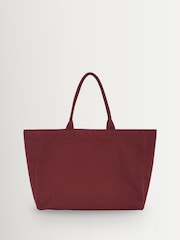 ANINE BING Red Leo Canvas Tote Collegiate In Fig Bag - Image 5 of 7
