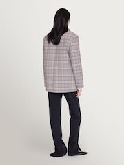 ANINE BING Grey Quinn Blazer in Beige and Navy Checks Jacket - Image 2 of 6