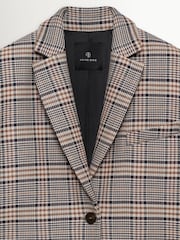 ANINE BING Grey Quinn Blazer in Beige and Navy Checks Jacket - Image 6 of 6