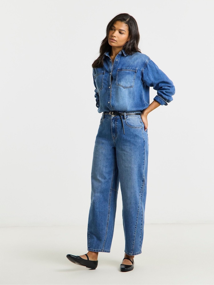 Simply Be Blue Ultimate Denim Shirt - Image 1 of 4