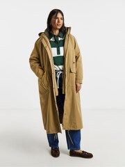 Simply Be Green Khaki 2-in-1 Parka - Image 1 of 4