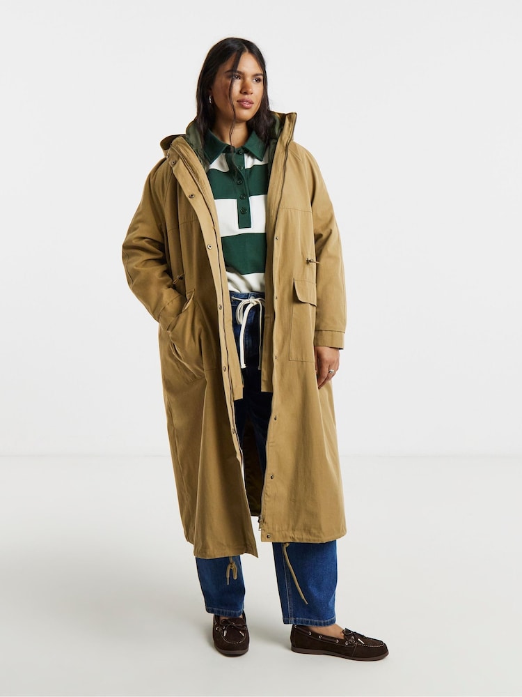 Simply Be Green Khaki 2-in-1 Parka - Image 1 of 4
