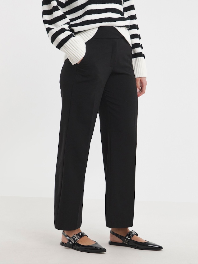 Simply Be Black Magisculpt Wide Regular Leg Trousers - Image 2 of 4