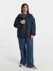 Simply Be Blue Lightweight Tech Parka - Image 1 of 4