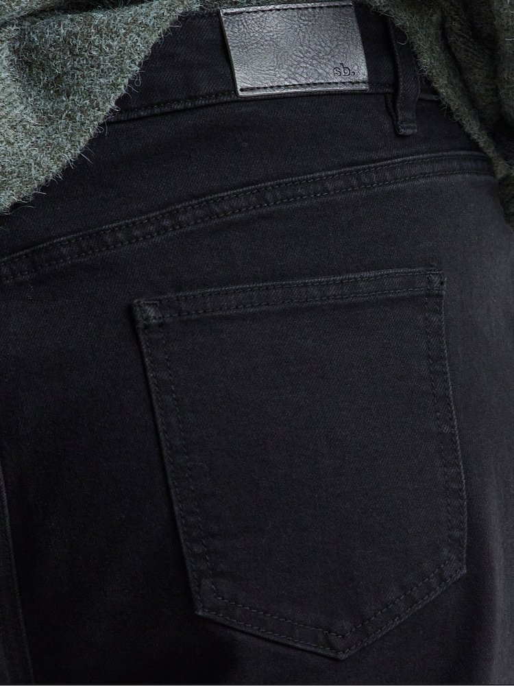Simply Be Black Seamed Barrel Leg Jeans - Image 4 of 4