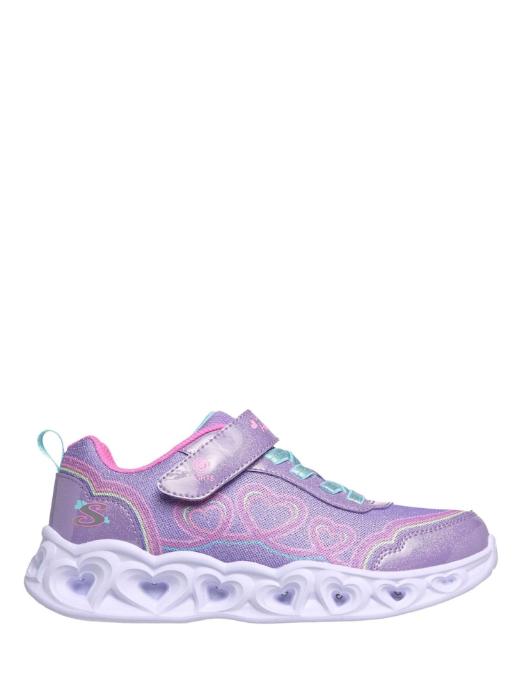 Skechers Pink Heart Light Trainers - Image 1 of 6