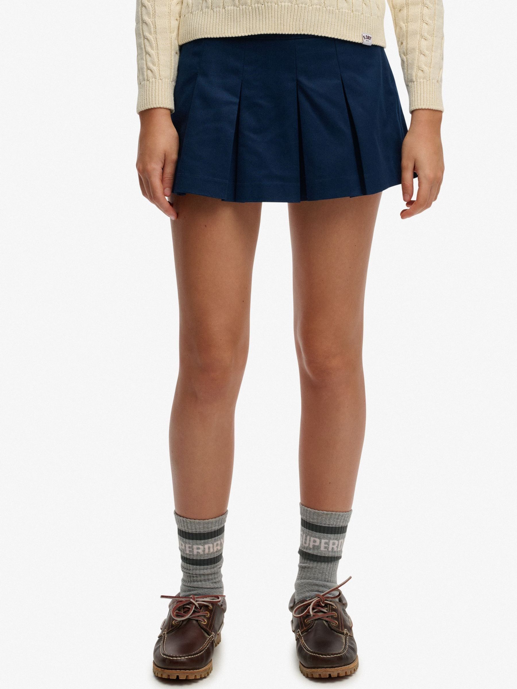 Buy Superdry Dark Blue Mini Pleated Skirt from Next USA
