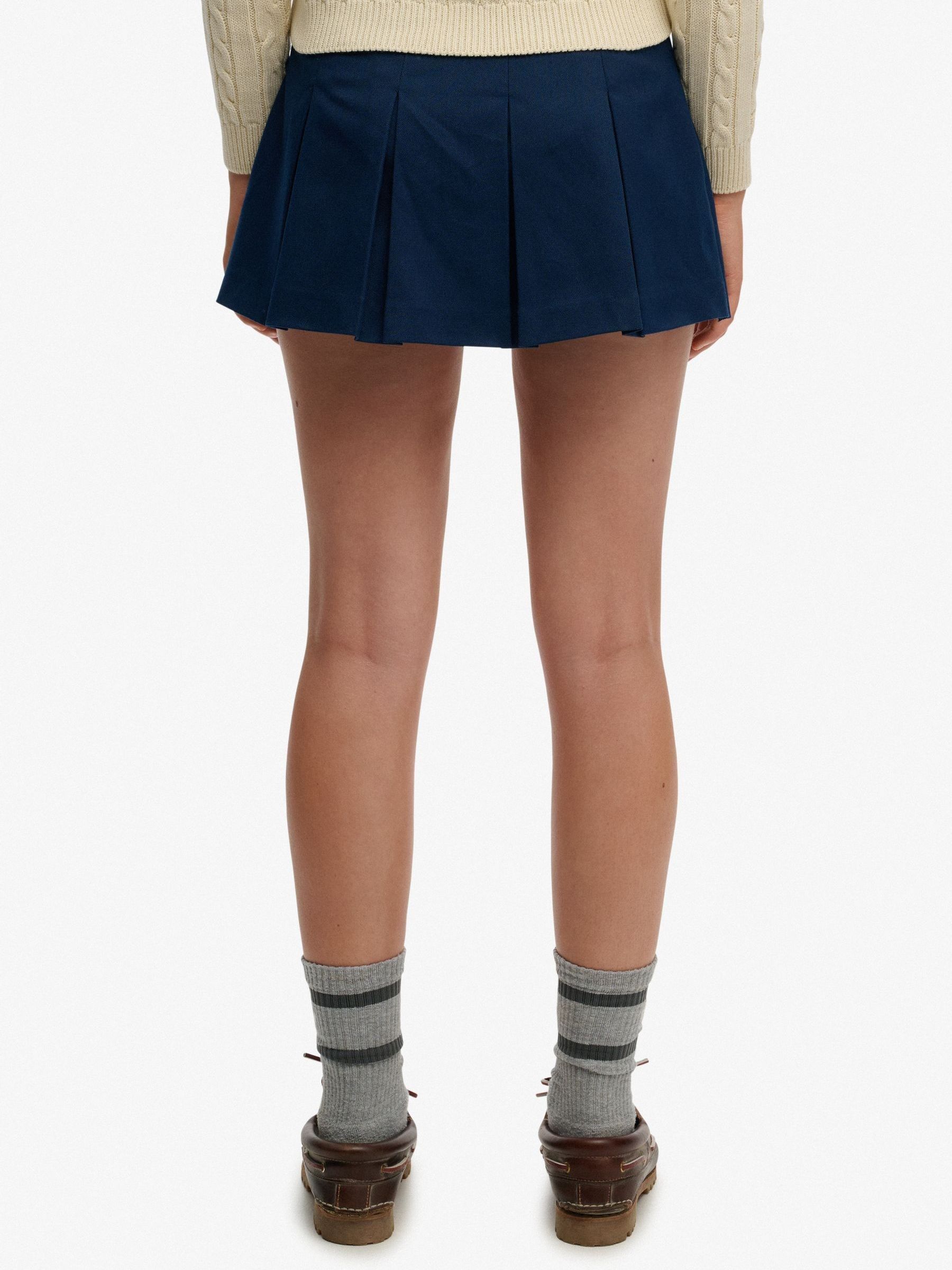 Buy Superdry Dark Blue Mini Pleated Skirt from Next USA