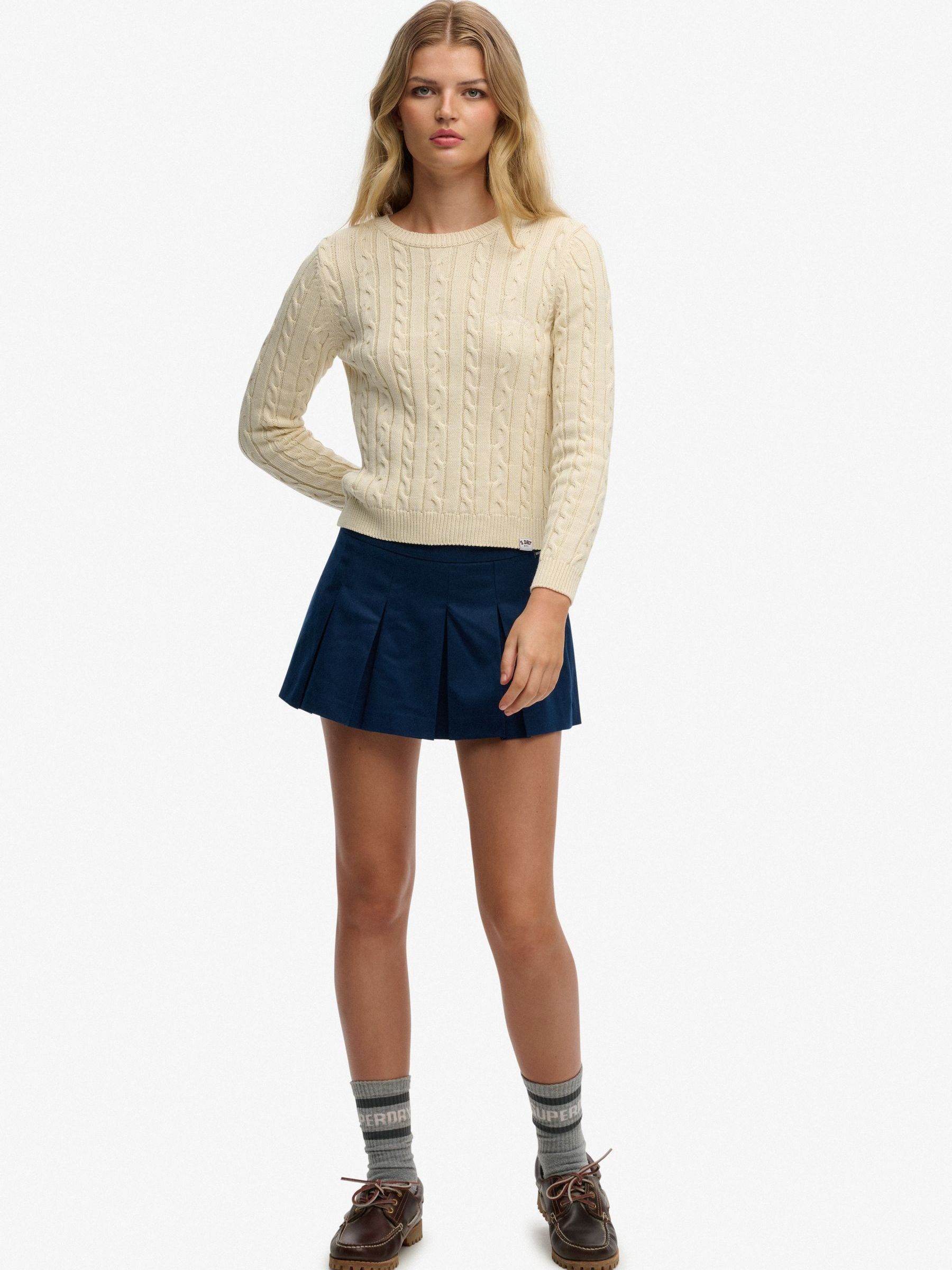 Buy Superdry Dark Blue Mini Pleated Skirt from Next USA