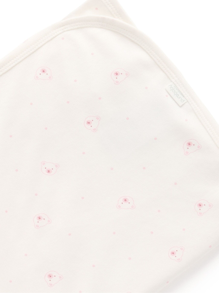 Purebaby Pink Stretch Wrap Swaddle Blanket - Image 3 of 3 Purebaby Pink Stretch Wrap Swaddle Blanket - Image 3 of 3