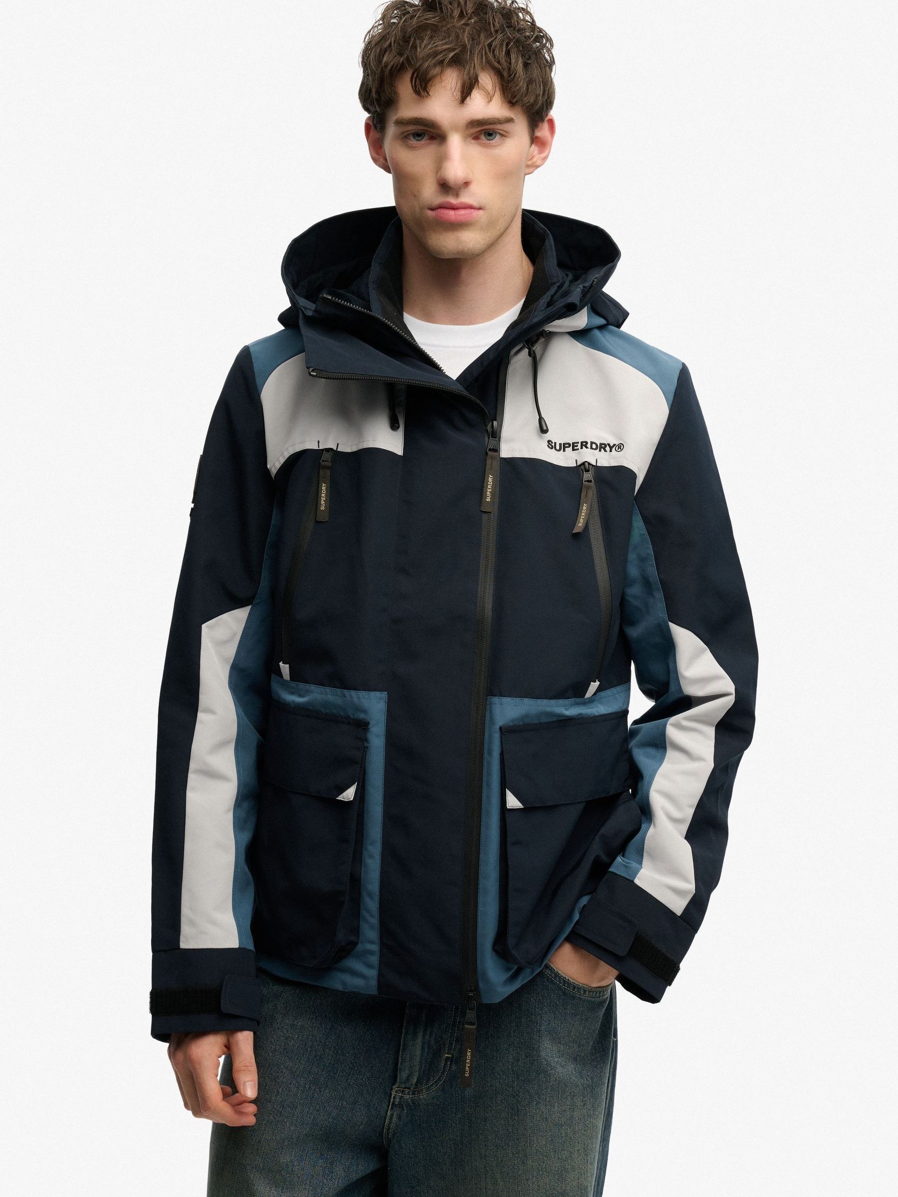 Buy Superdry Blue Hood Colour Block Windbreaker from Next USA