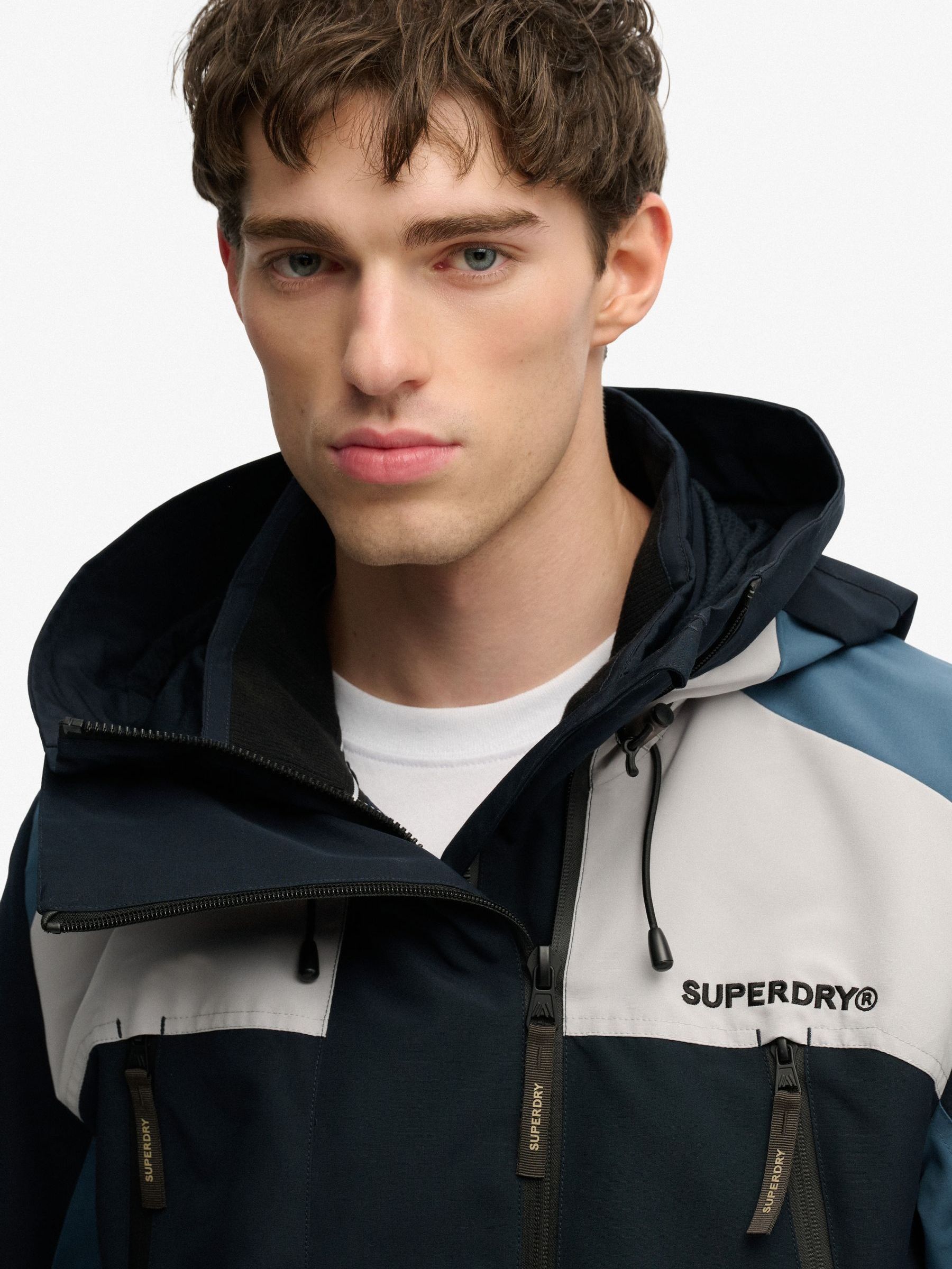 Buy Superdry Blue Hood Colour Block Windbreaker from Next USA
