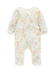 Purebaby Natural Footless Zip Sleepsuit - Image 1 of 4